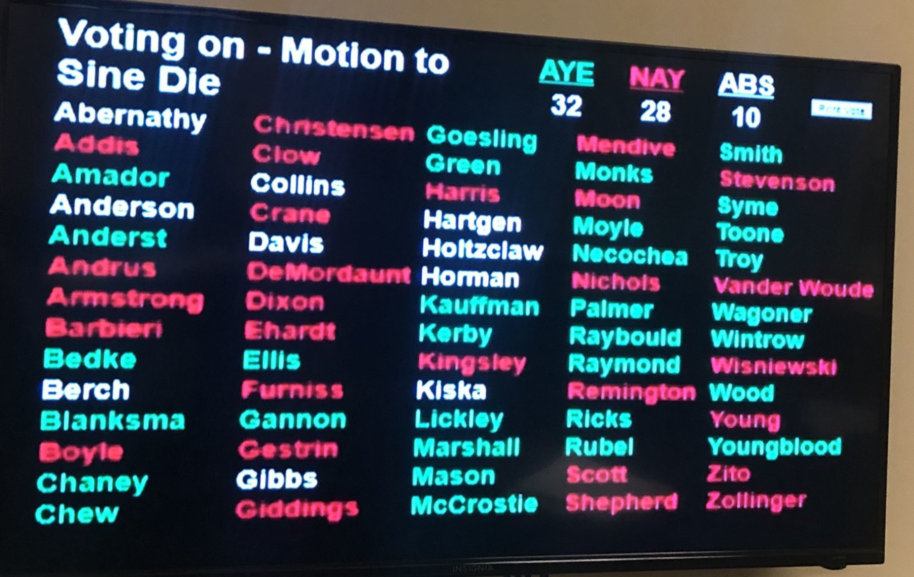 House votes to end session